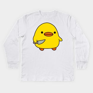 duck with knife | kawaii duck | knife duck Kids Long Sleeve T-Shirt